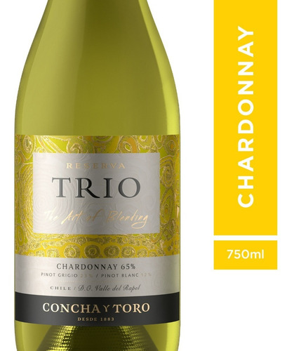 Trio Vino Blanco Chardonnay, Pinot Grigio, Pinot Blanc 750 M
