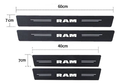 Sticker Pegatina Protección De Estribos Puertas Ram 60 Y 40 