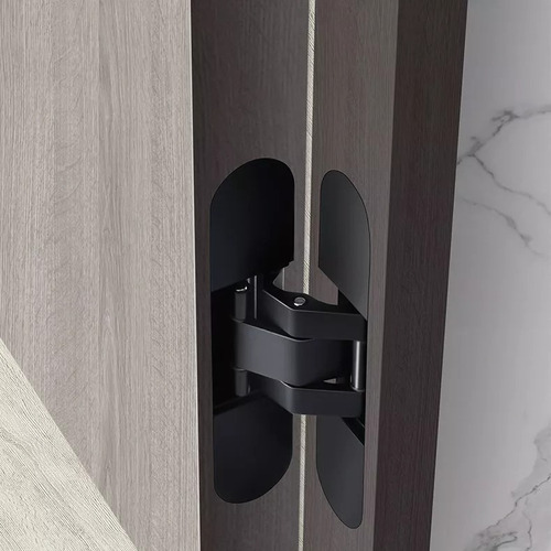 Bisagra Metálico Oculta Para Puerta Ajustable 3d 180° Negra