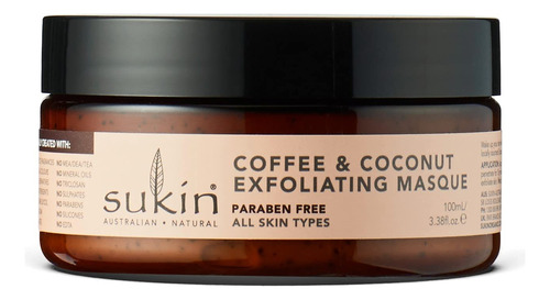 Sukin - Mascarilla Facial Exfoliante De Cafe Y Coco, 3.38 On