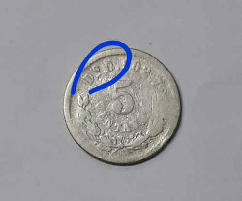 Moneda De Colección,5 Cent. 1894 Durango. D. Plata 902.7 (Usado)
