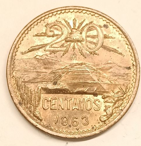 Moneda Mexico 20 Centavos Fecha 1971 Sin Circular