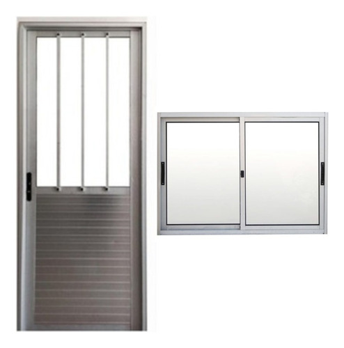 Puertas Exterior De Aluminio Y Ventana Corrediza 120 X 100