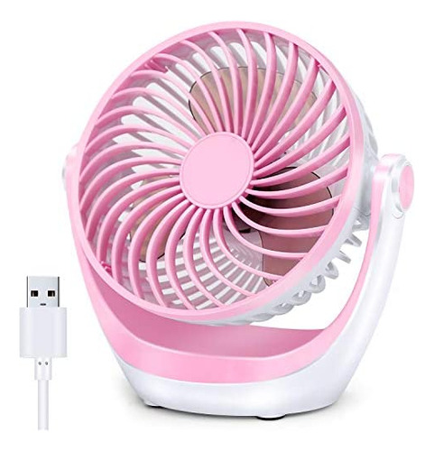 Ventilador De Escritorio Aluan Silencioso 5 Pulgadas Rosa