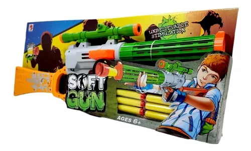 Armas De Brinquedo Sniper & Metralhadora Pressão Dardos Swat