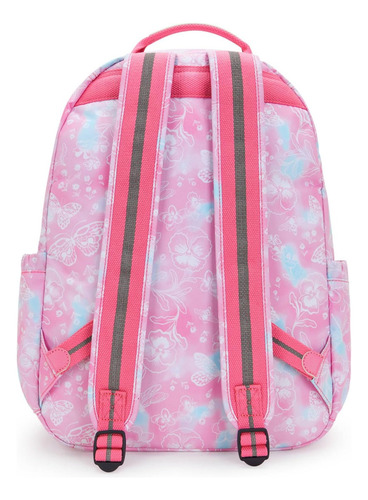 Mochila Kipling Modelo Seoul Color Garden Clouds 100% Color Rosa Chicle Diseño De La Tela Liso