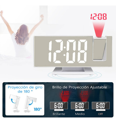 Reloj Despertador Digital Con Pantalla Led, Despertador