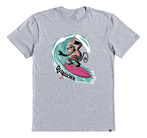 Remera Niños Quiksilver Monkey Wave Manga Corta Original