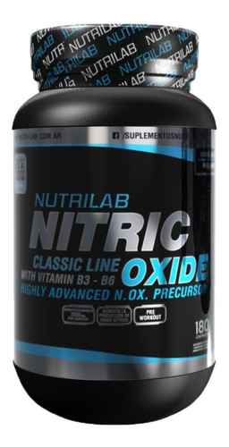 Oxido Nítrico 180 Comp Nutrilab Preentreno Vitamina B3 Y B6 