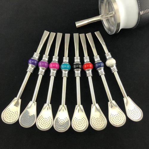 Bombillas Para Mate Cuchara Pajita De Acero Inoxidable