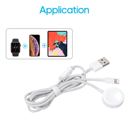 Cable De Carga 2 En 1 Para I- Watch Y iPhone Charginng