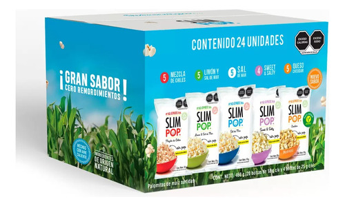 Slim Pop Palomitas Surtidas 24 Pzas De 18g