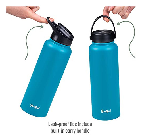 Botella De Agua Goodful De Doble Pared, Aislada Al VacĂo,