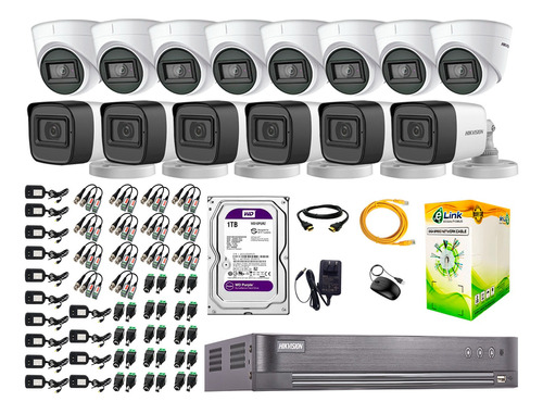 Cámaras De Seguridad Kit 14 Hikvision 5mp | 06 Camaras Audio