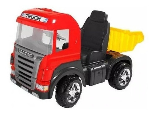 Imagem 2 de 8 de Caminhão Infantil Top Truck Pedal Som Luz Vermelho 9300