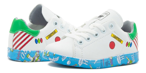 Tenis Infantil Niño Buzz Lightyear Blanco/azul Suela Impresa