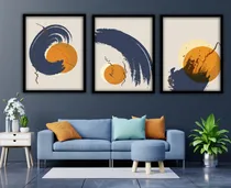 Comprar Set De 3 Cuadros  Arte Abstracto Deco Living Habitación