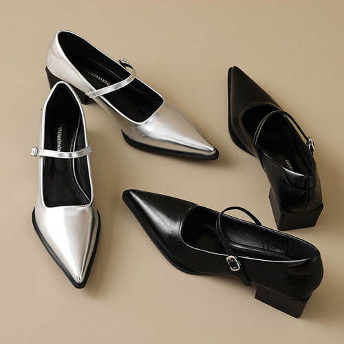 Zapatos De Vestir Para Mujer Con Tacón Bajo Y Punta Fina
