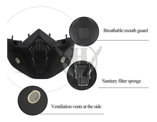 Imagen 5 de 6 de Mascara Antiparras Proteccion Moto Airsoft Casco Negro Duro