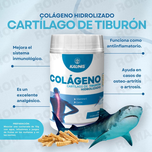 Colágeno Hidrolizado Cartílago De Tiburón 300g Kauinis