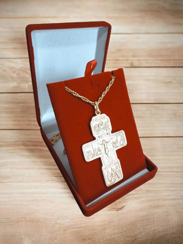 Cruz Peitoral Ortodoxa Russa Dourada 