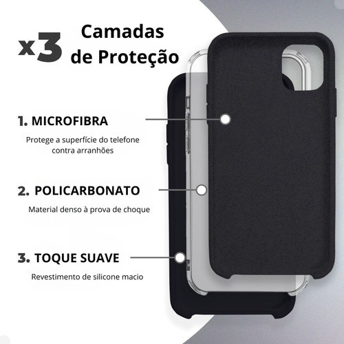 Capa Capinha De Silicone Aveludada Para iPhone 13