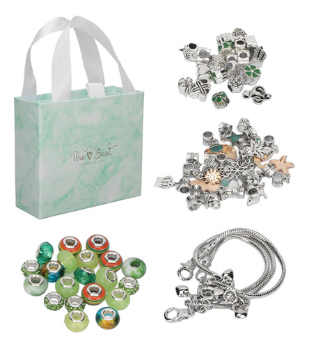 Kit Básico Para Hacer Pulseras Con Dijes Verdes Y Verdes