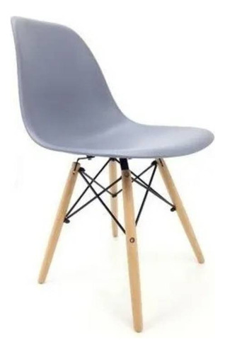 Cadeira de jantar Elidy Charles Eames Eiffel, estrutura de cor  cinza, 1 unidade