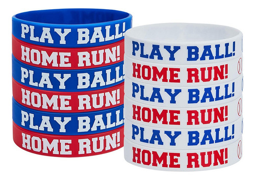 Pulseras De Goma De Silicona Para Béisbol, 24 Piezas