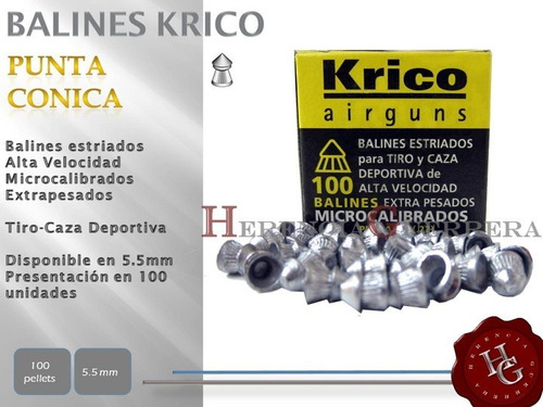 Imagen 2 de 4 de 400 Balines Krico Estriado 5.5 Mm Copita