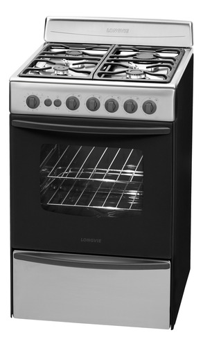 Imagen 3 de 11 de Cocina A Gas Longvie 13501xf 56cm Inox Cajón Parrilla