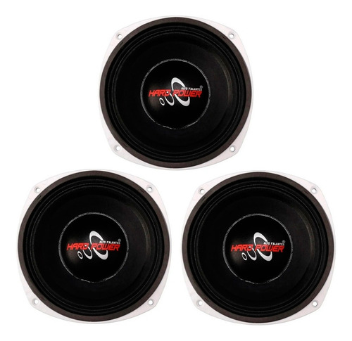 3 Médio Hard Power 8 Pol Cone Seco 350w Rms 8 Ohms Som Carro