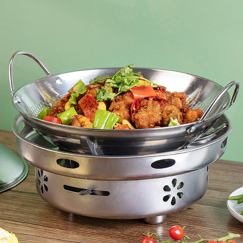 . 3 Panela Wok De Orelha Dupla, Panelas Wok De Aço