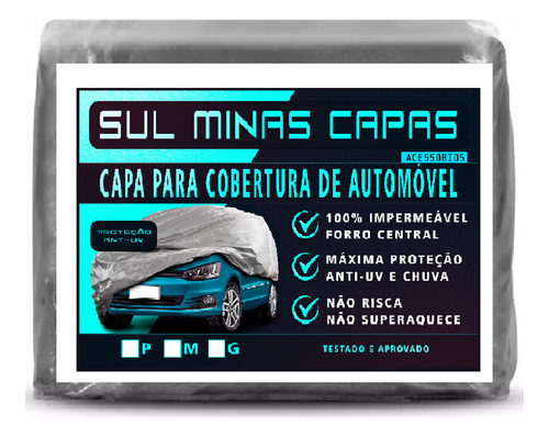 Capa P/ Cobrir Carro Forrada Tamanho P M G Sul Minas Capas