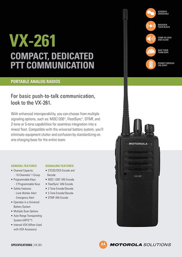 Vertex Vx-261-g7-5 Uni Uhf 450-520mhz - Radio Portátil De 2