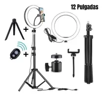 Comprar Aro De Luz Led 12 Pulgadas + 2 Tripodes Grande,peq + Control