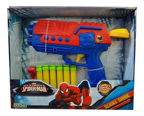 Pistola Spiderman Strike Shoot Con 6 Dardos Original Ditoys