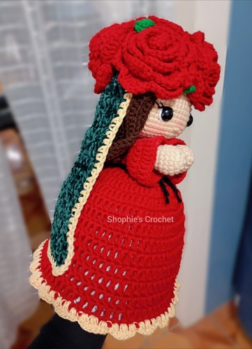Virgen De Guadalupe Tejido Reversible (ramito A Crochet)