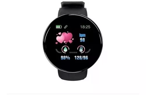 Relógio Smartwatch Redondo D18 Whats E Face - Android / Ios