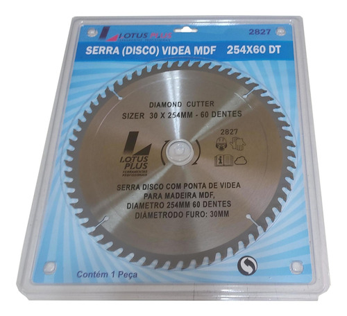 Disco Serra Videa 60 Dentes Para Mdf Madeira E Alumínio 10p