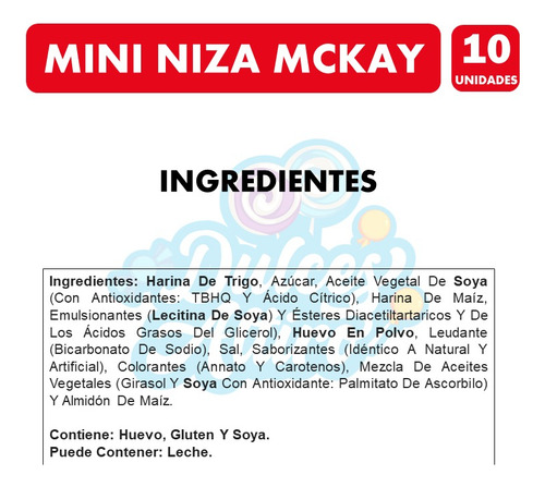 Niza Mini Galletas Para Colación De Mckay(pack Con 10 Uni)