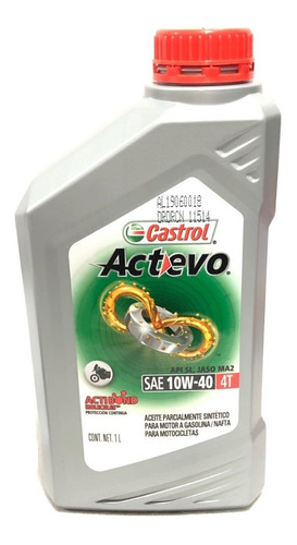 Aceite Castrol Actevo 4t 10w 40 Semi Sintetico Fas**