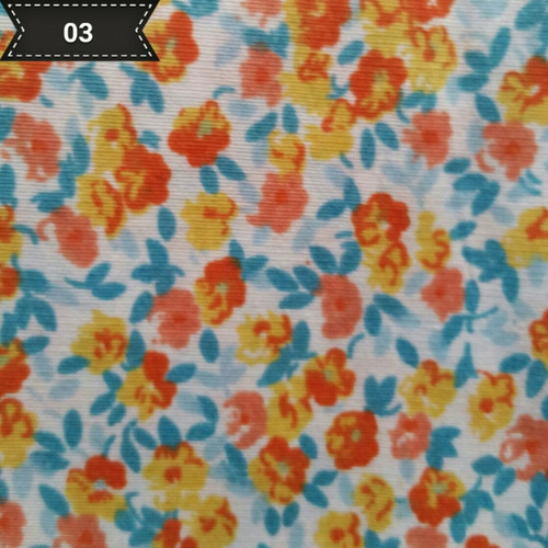 Imagem 4 de 7 de 5 Metros Tecido Tricoline Elastano Estampada Floral Listrado