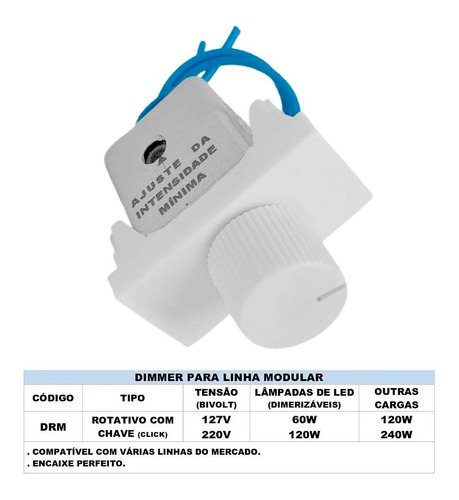 Imagem 6 de 7 de Dimer Rotativo Módulo Pial Plus Lâmpada Bulbo Dimeriz. 110v
