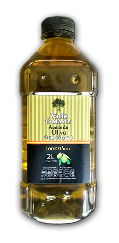 Aceite De Oliva Valle Galaviz De 2l, 100% Puro