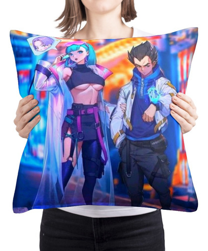 Cojin Almohada Vegeta Y Bulma Anime Diseño Unico Fan 45x45cm