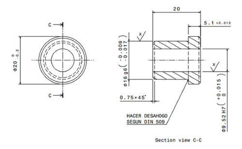 1 Pieza De Buje Con Cabeza D9.52 (3/8¨)