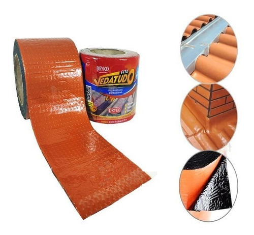 Manta adhesiva de asfalto para techo en color teja de 10 cm + Prime