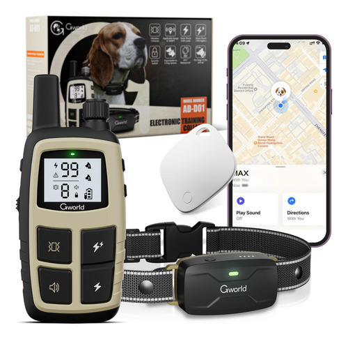 Collar Gps Gworld I Tag Perro Entrenamiento Control Remoto Gris Nombre Del Diseño Tamaño Del Collar