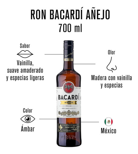 Pack De 4 Ron Bacardí Añejo 700 Ml